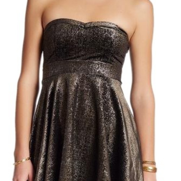 Free People Metallic Strapless Mini Dress - Picture 2 of 3